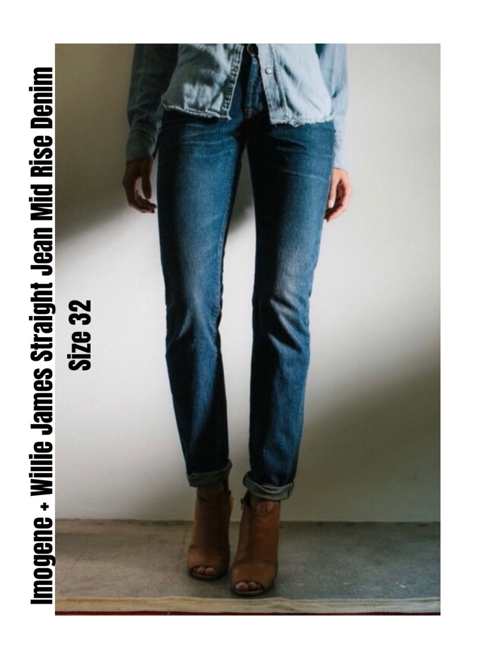 Imogene + Willie James Straight Jean Mid Rise Denim Size 32